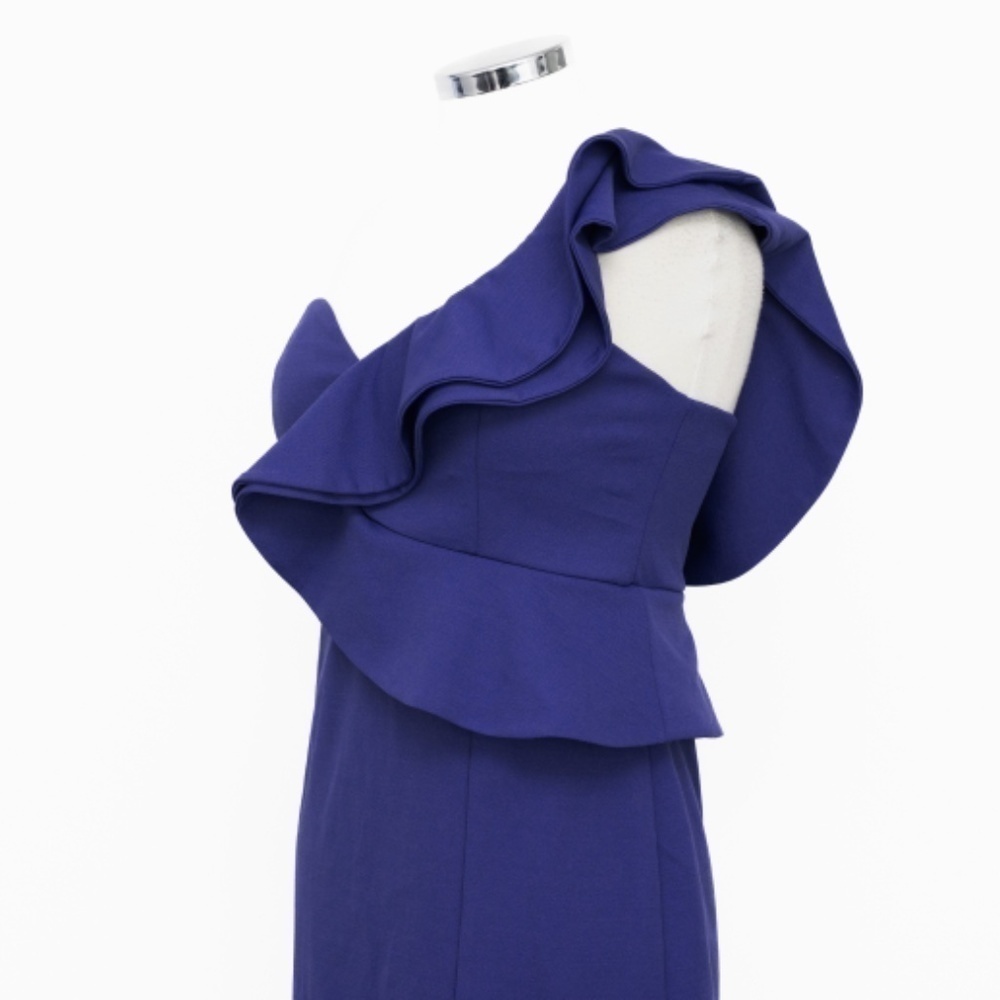 Bebe -  One-Shoulder‎ Ruffle Midi Dress - Picture 9 of 15